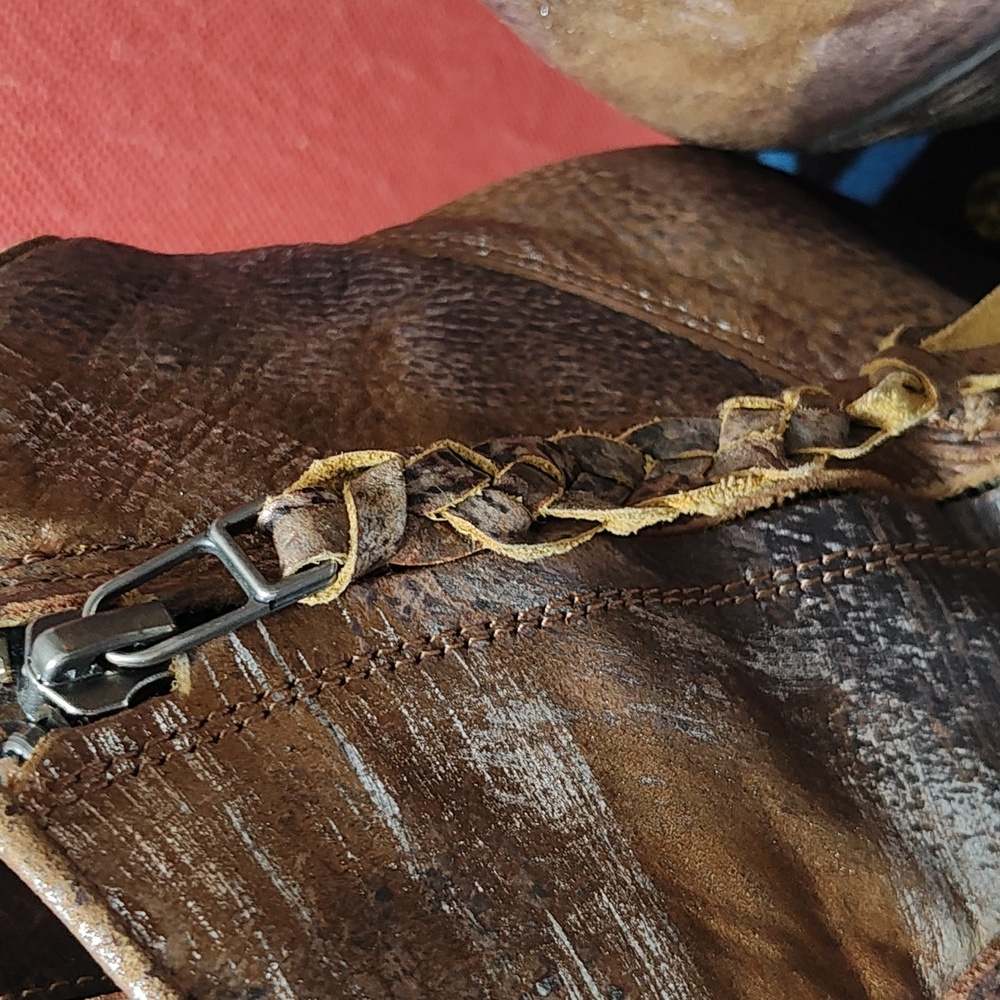 Ariat Distressed Tan Leather Ankle Boots - Picture 5 of 16